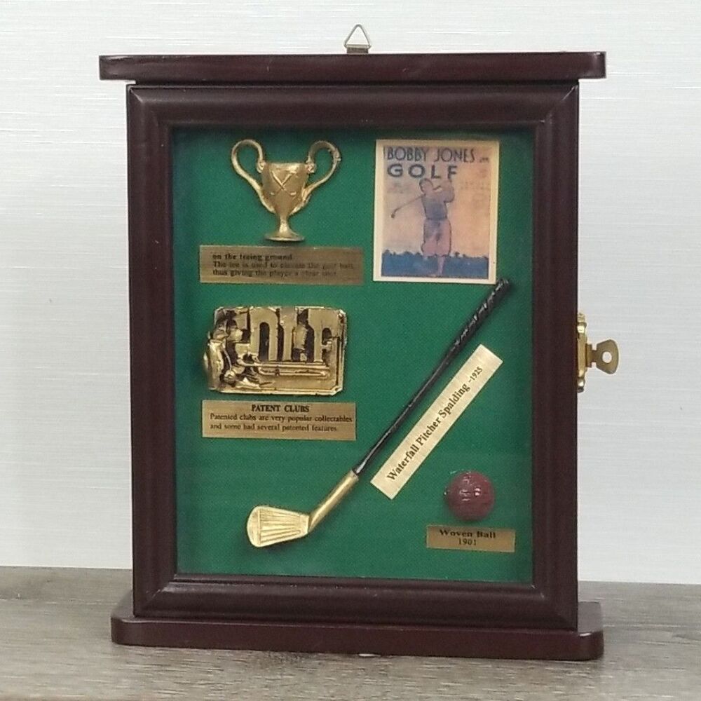 Vtg Golf History 3D Shadow Box Wall Art With Key Compartment 8x6.5x1.75"